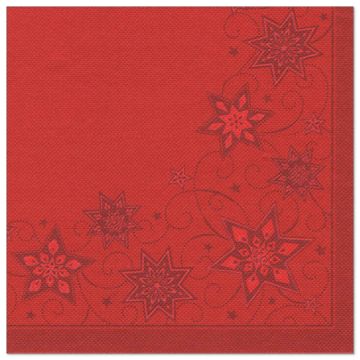 Servietten "ROYAL Collection" 1/4-Falz 40 cm x 40 cm rot "Just Stars"