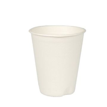 Trinkbecher, Zuckerrohr "pure" 0,2 l Ø 8 cm · 9,1 cm weiss für Heißgetränke